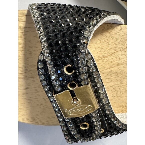 Dr . Scholls The Original Wooden Exercise Clog Sandals Custom Crystal Bling 10M - Picture 8 of 10